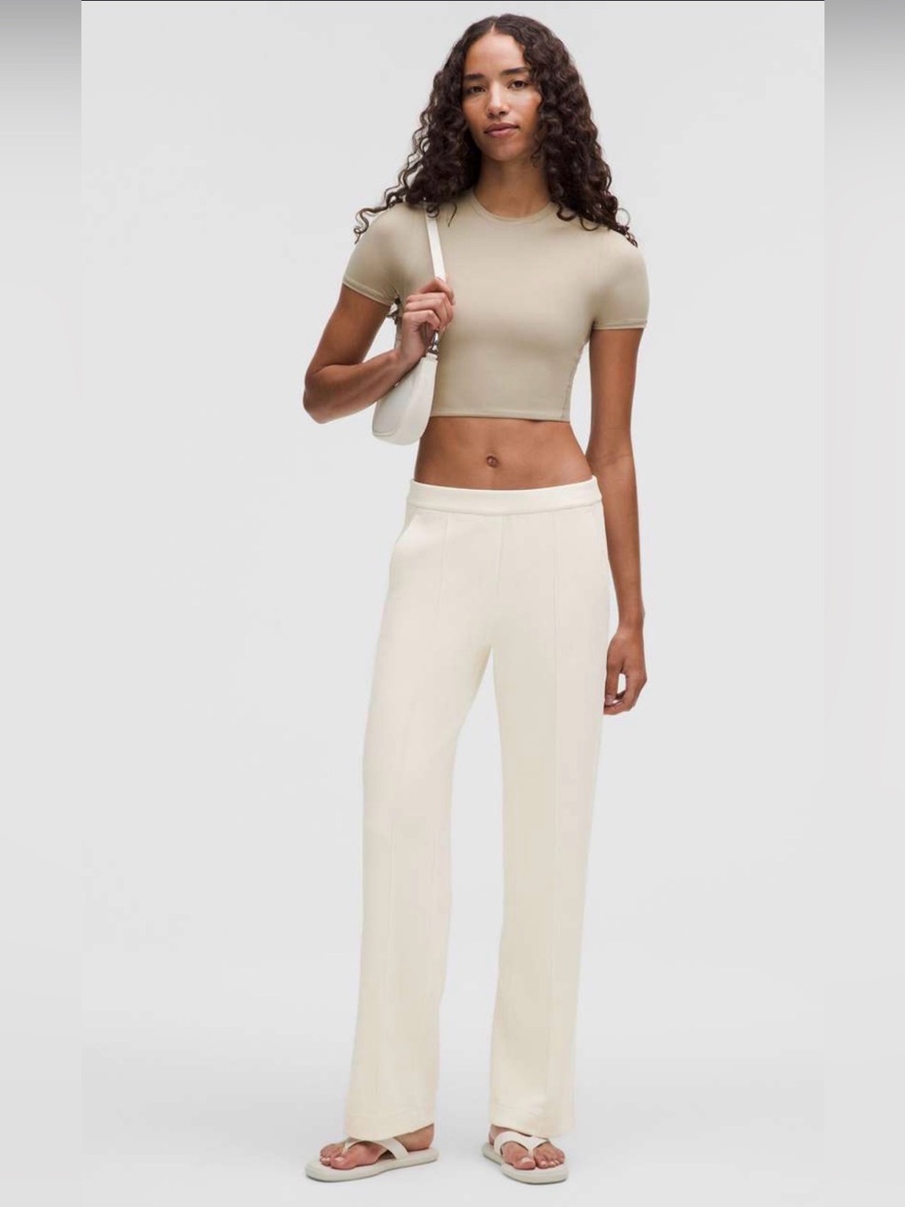 NWT Lululemon Softstreme Pintuck Mid-Rise Pant Ivory Size Large